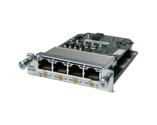 Four port 10/100 Ethernet switch interface card HWIC-4ESW - фото 245298