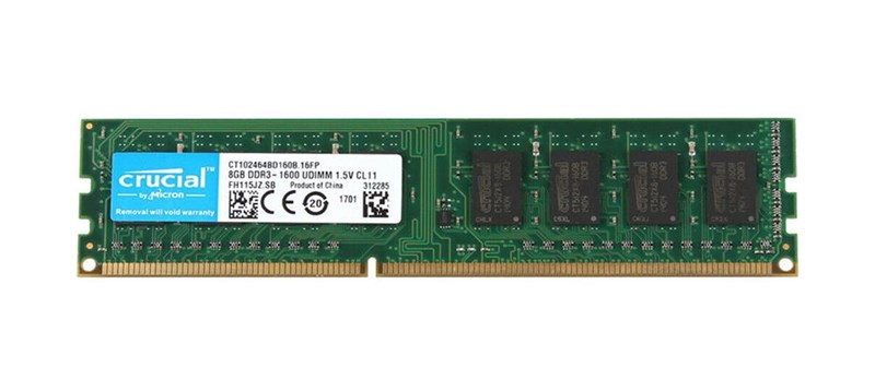 CT102464BD160B Оперативная память CRUCIAL 8GB DDR3L-1600 UDIMM NON-ECC [CT102464BD160B] CT102464BD160B - фото 273839