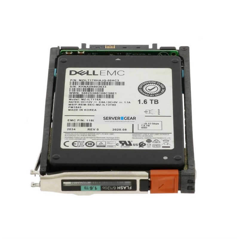 005053598 Жесткий диск EMC 1.6TB SSD 2.5 SAS 12G UNITY XT - фото 305117