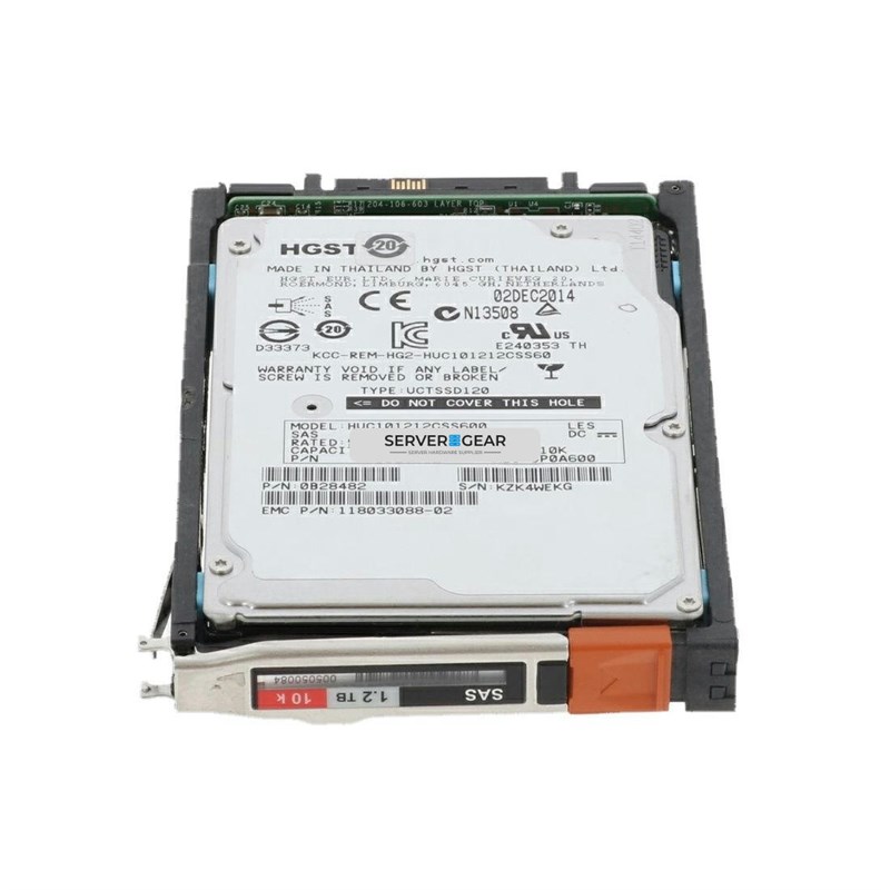 005050828 Жесткий диск EMC 1.2TB 10K 2.5in 6G SAS HDD for VNX DAE 5050828 - фото 307403