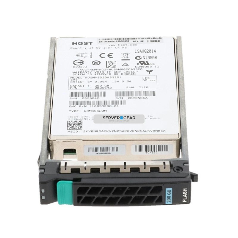 105-000-304 Жесткий диск EMC 200gb 2.5 inch SSD for XtremIO 105-000-304 - фото 307971