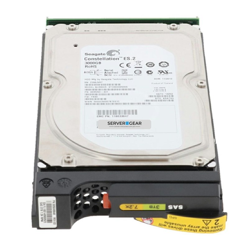 5052483 Жесткий диск EMC 3TB 7.2K 3.5in 6G SAS HDD for VNXe 3100&3150 - фото 308096