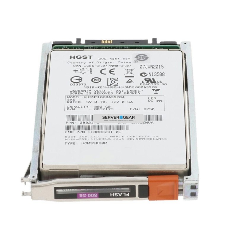 5050800 Жесткий диск EMC 800gb 2.5in SSD Fast Cache for VNX 5050800 - фото 308419