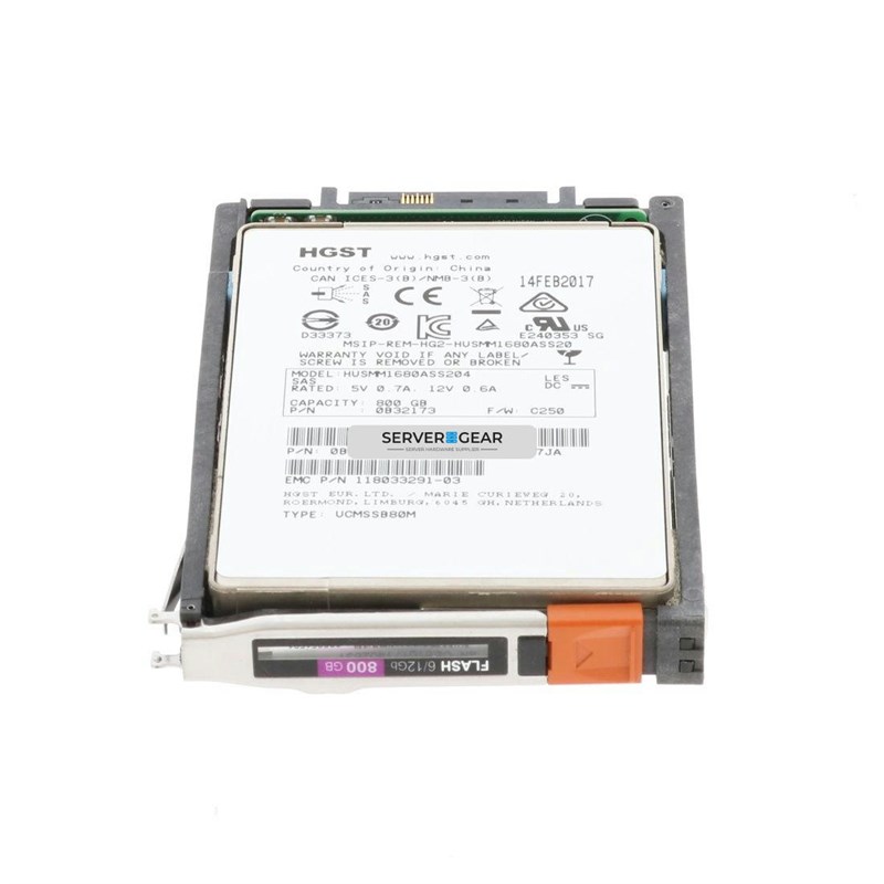 5051587 Жесткий диск EMC 800GB SSD 2.5 SAS 12G UNITY 300 400 500 600 - фото 308425