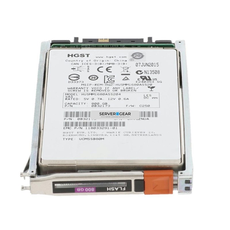 5052221 Жесткий диск EMC 800gb 2.5in SSD Fast Cache for VNX - фото 308431
