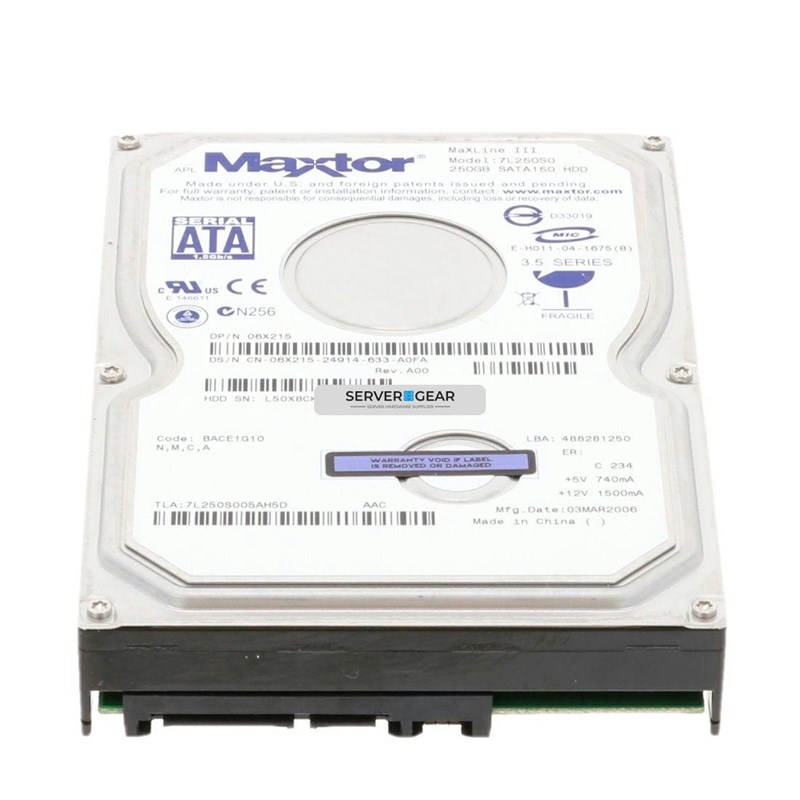 6X215 Жесткий диск 250GB 7.2K 3.5 SATA 7L250S0 6X215 - фото 310029