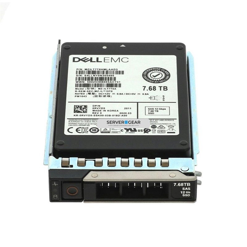 RVYD5 Жесткий диск 7.68TB SSD 2.5 SAS 12G RI MZ-ILT7T6A RVYD5 - фото 311531