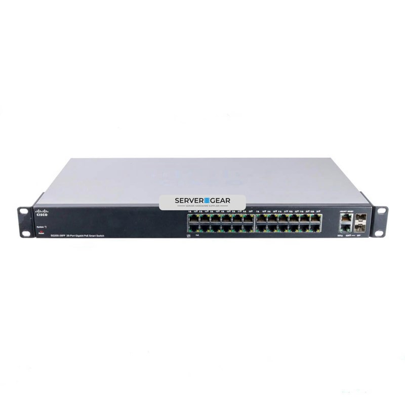 SG200-26FP Переключатель 24 Port Gigabit PoE Smart Switch + 2 Gigabit Combo SG200-26FP - фото 319105