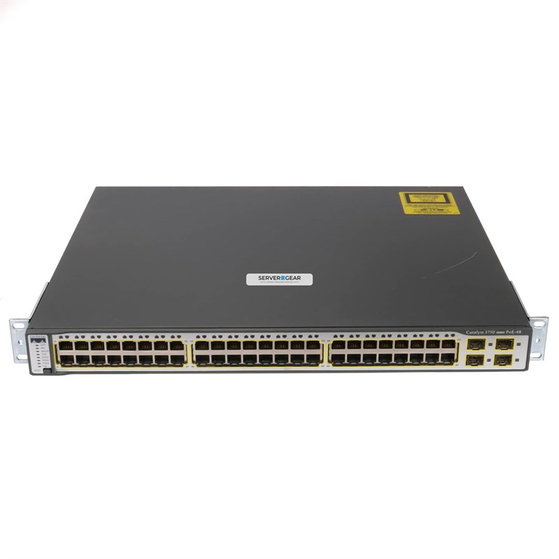 WS-C3750-48PS-E Переключатель Catalyst 3750 48 10/100 PoE + 4 SFP Enhanced Image WS-C3750-48PS-E - фото 319196