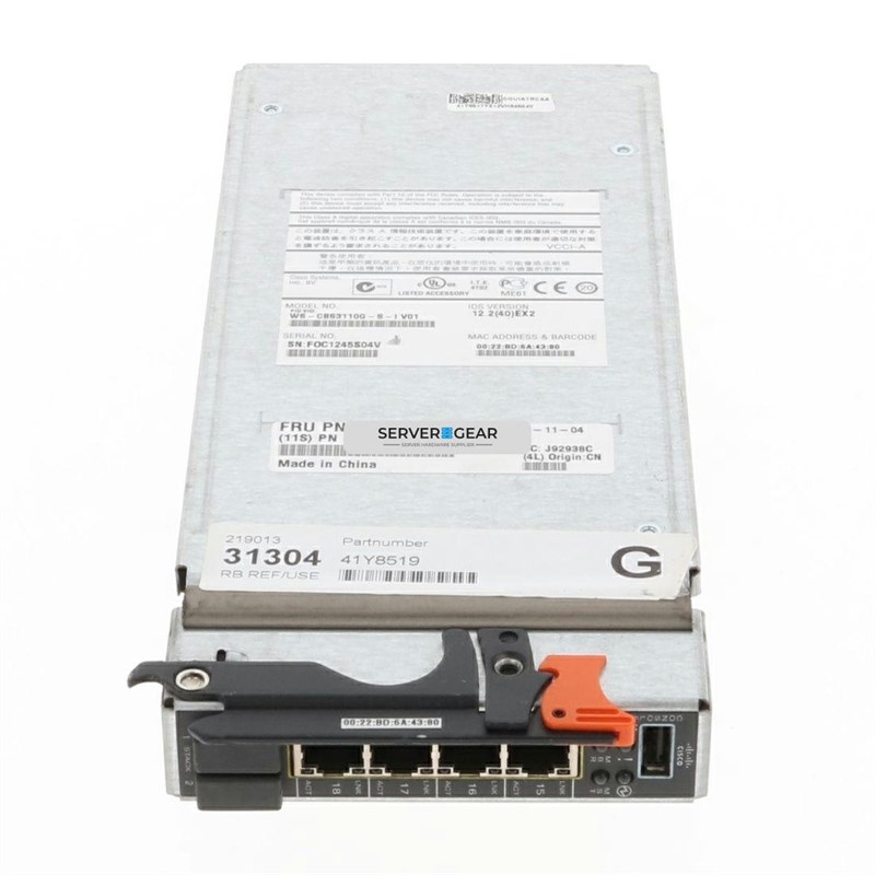 WS-CBS3110G-S-I Переключатель Cisco Catalyst Switch Module 3110G for IBM BladeCe WS-CBS3110G-S-I - фото 319254