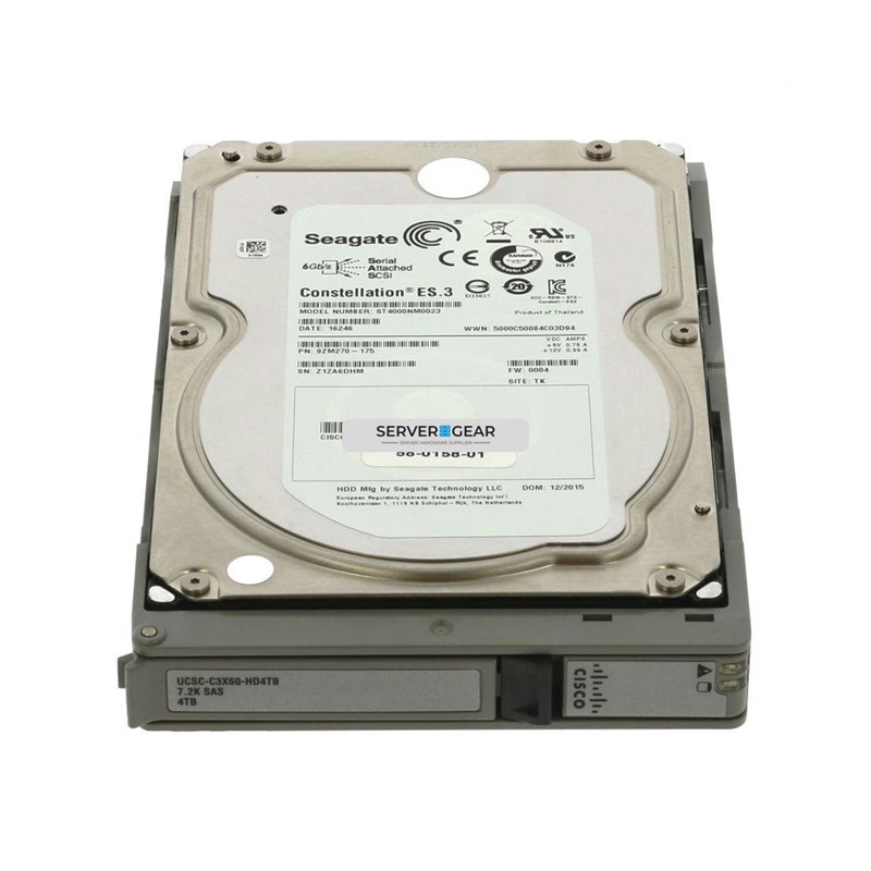 UCSC-C3X60-HD4TB Сервер UCS C3X60 4TB NL-SAS 7.2K HDD including C3X60 HDD carrier - фото 321284