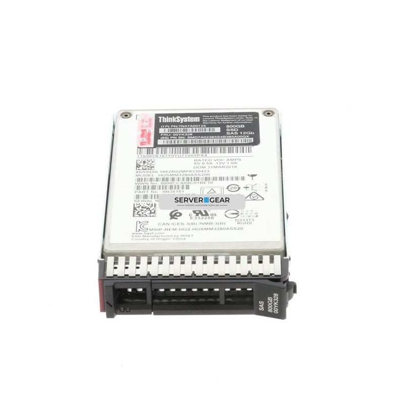 00YK328 Жесткий диск ThinkSystem 2.5in HUSMM32 800GB Performance SAS 12Gb Hot Swap SSD 00YK328 - фото 331186