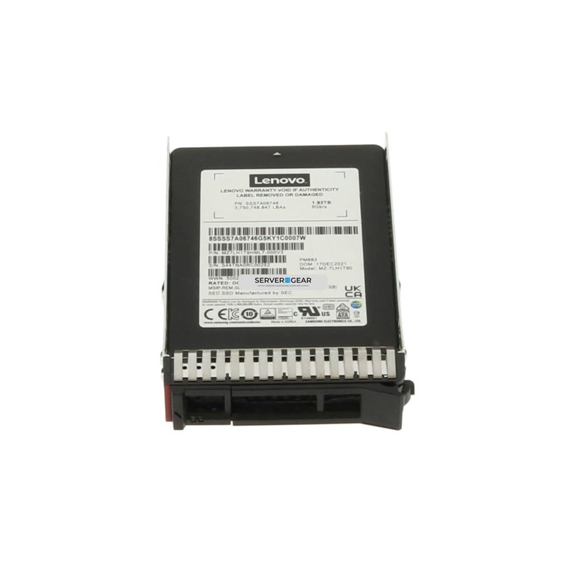 SSS7A06746 Жесткий диск ThinkSystem 2.5in PM883 1.92TB Entry SATA 6Gb SSD SSS7A06746 - фото 331196