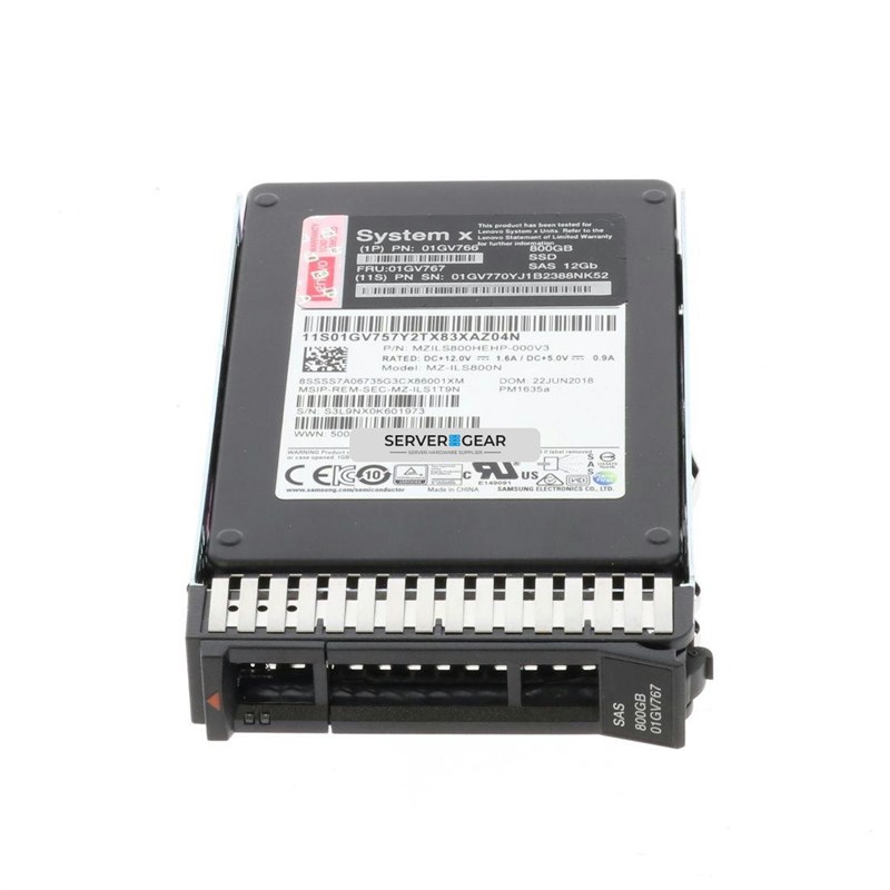 01GV767 Жесткий диск PM1635a 800GB Enterprise Mainstream 12Gb SAS G3HS 2.5in SSD 01GV767 - фото 331491