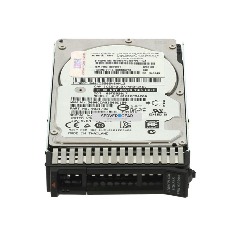 ELF9 Жесткий диск 1.2TB 10K RPM SAS SFF-3 Disk Drive 4K Block ELF9 - фото 331912