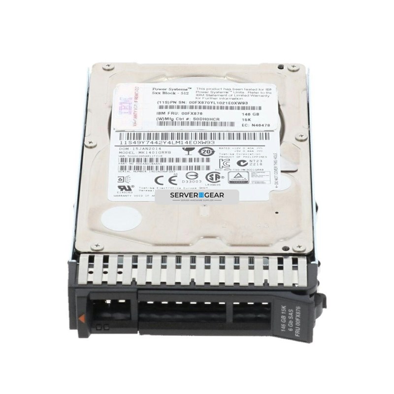 00FX876 Жесткий диск 146GB 15K RPM SAS SFF-3 HDD (AIX/Linux) 00FX876 - фото 333350