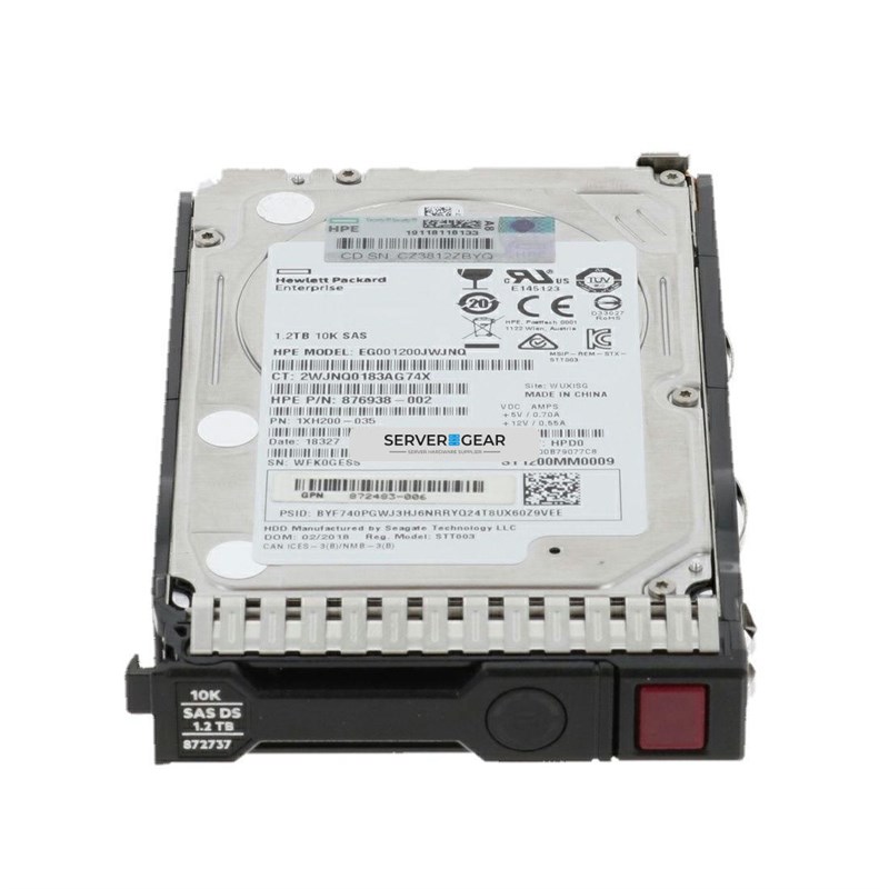 EG001200JWJNK-G8 Жесткий диск HP 1.2TB SAS 12G 10K SFF HDD for G8-G10 Servers EG001200JWJNK-G8 - фото 333506