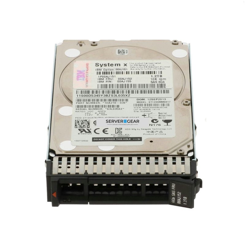 00AJ152 Жесткий диск HDD_ASM 1.2TB10KSEDG3F 00AJ152 - фото 334063