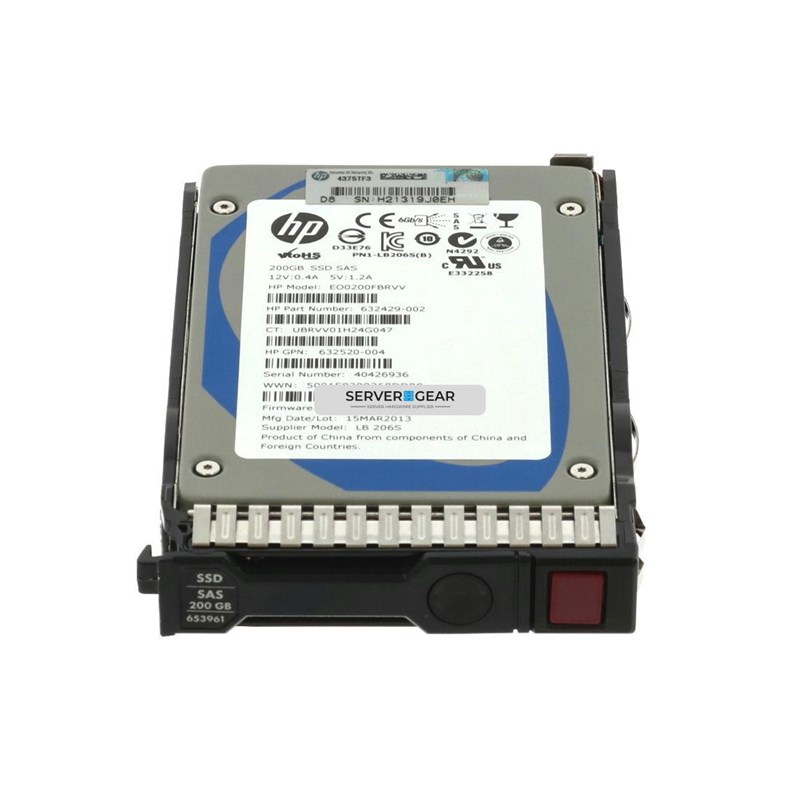 632429-002-G8 Жесткий диск HP 200GB SAS 6G EP SFF SSD for G8-G10 Servers 632429-002-G8 - фото 334254