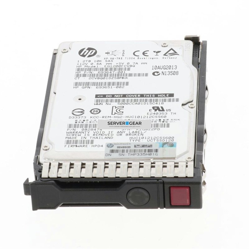 697574-B21-NOLABEL Жесткий диск HP 1.2TB SAS 6G 10K SFF Hard drive - фото 334295