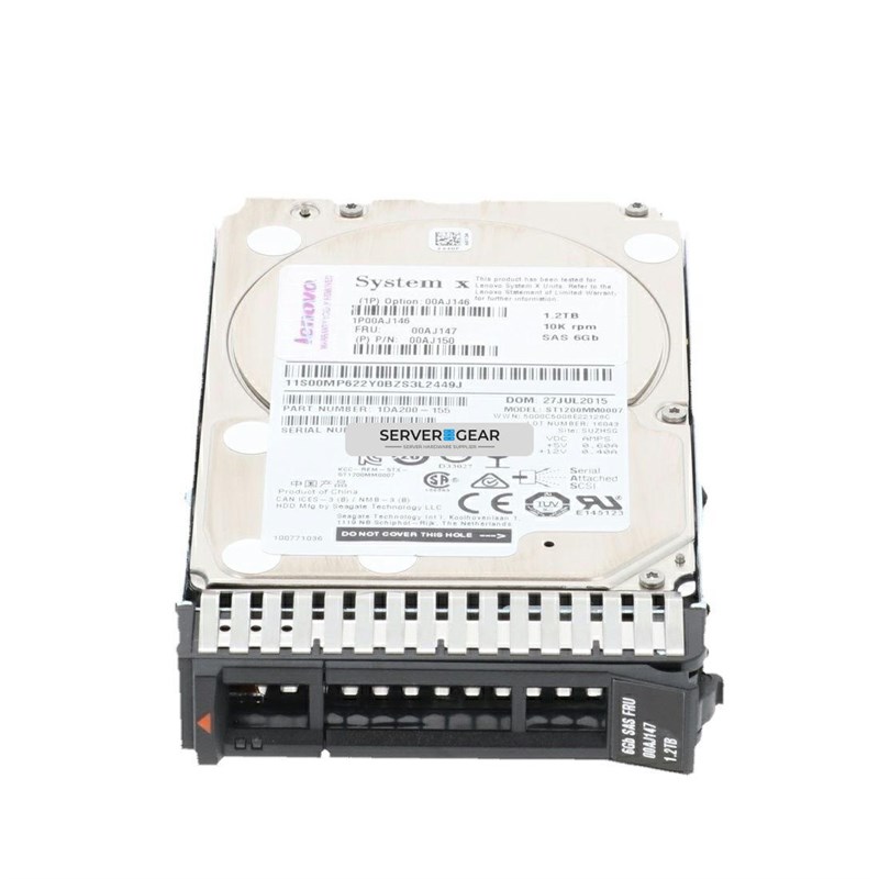 00AJ148 Жесткий диск 1.2TB 10K 6Gbps SAS 2.5in G3HS HDD 00AJ148 - фото 334530