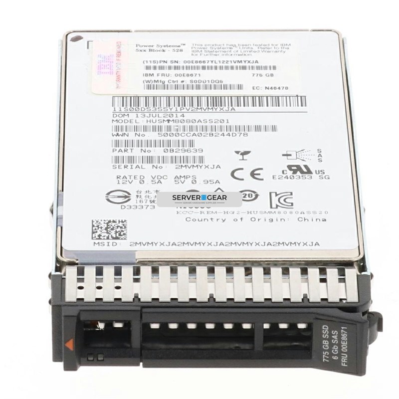 00E8667 Жесткий диск 775GB SFF-3 SSD 00E8667 - фото 335332