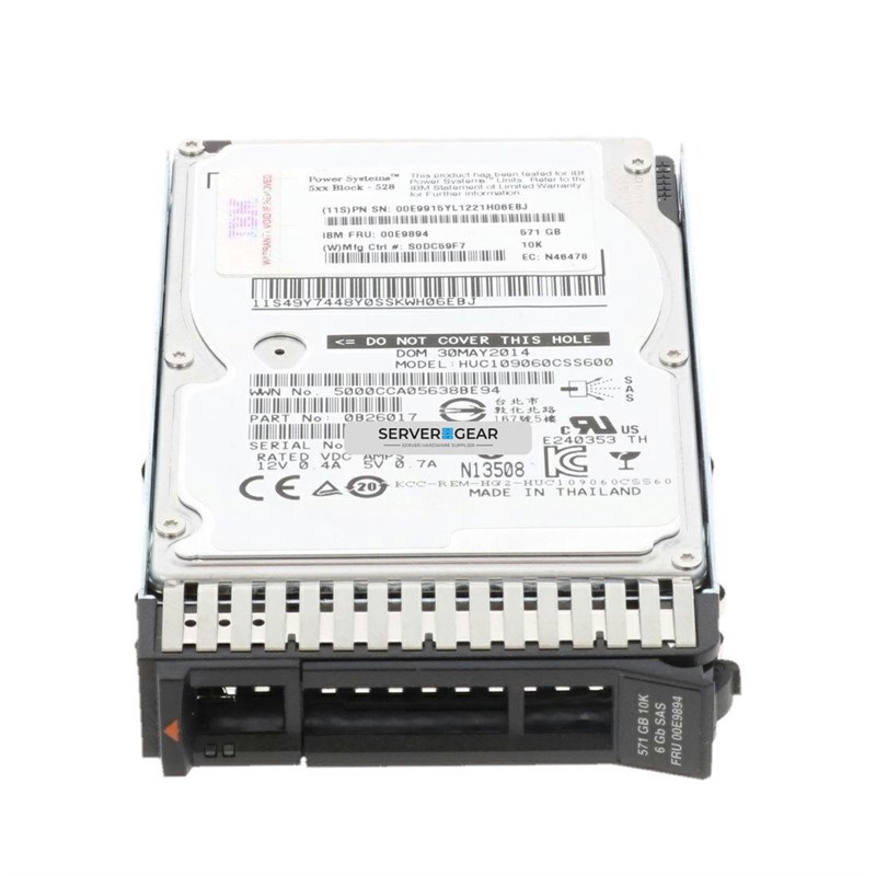 00E9894 Жесткий диск 571GB 10K RPM SAS SFF-3 Disk Drive (IBM i) 00E9894 - фото 335336