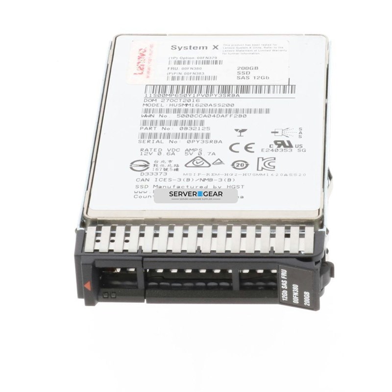 00FN380 Жесткий диск 200GB 12G SAS 2.5 MLC G3HS Enterprise SSD 00FN380 - фото 337782