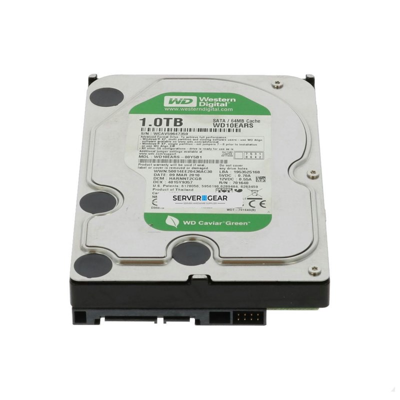 WD10EARS Жесткий диск 1TB 5.4K 3.5 SATA 3G WD10EARS WD10EARS - фото 339432