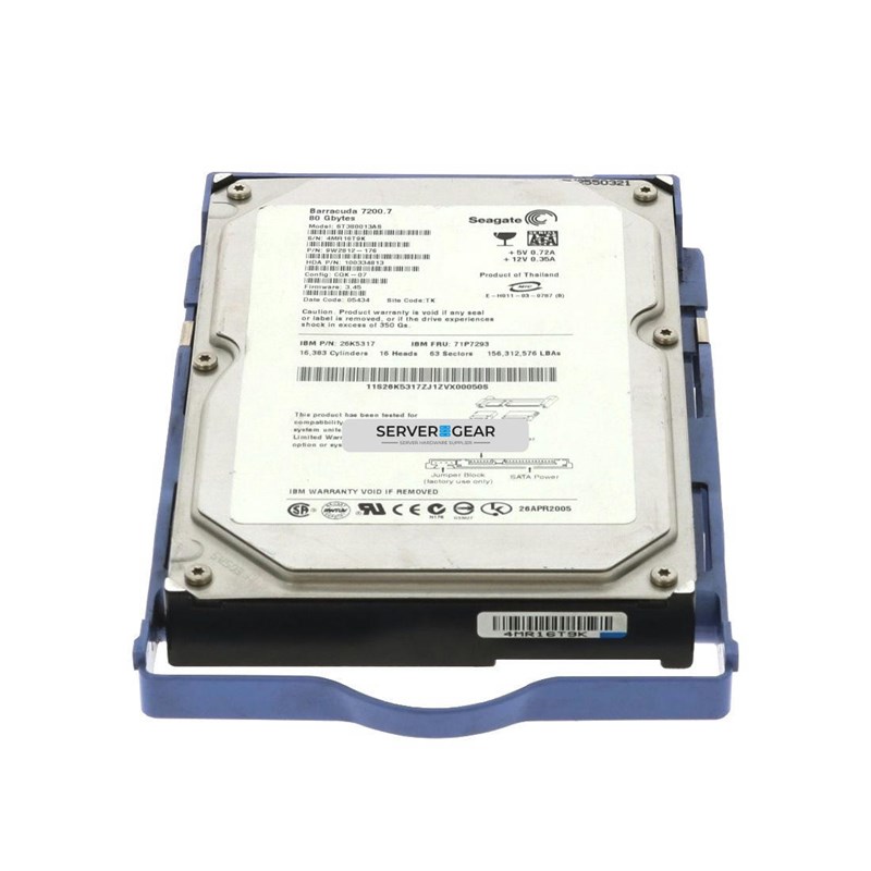 ST380013AS-SEAGATE Жесткий диск 80GB 7.2K 3.5 SATA 3G ST380013AS - фото 340371